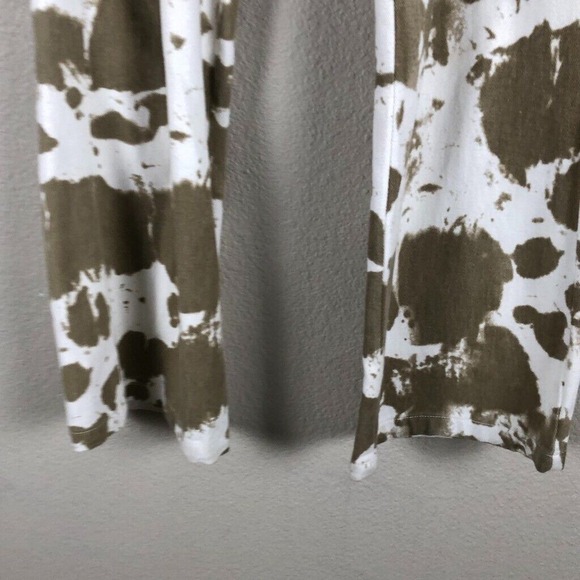 Et Clet Jeans Womens Large Tan White Denim Tie Dye High Rise Wide Leg Casual New - Picture 4 of 16